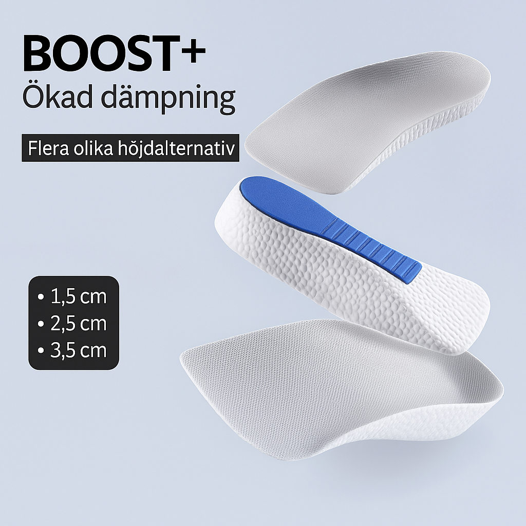 Height insoles with memory foam