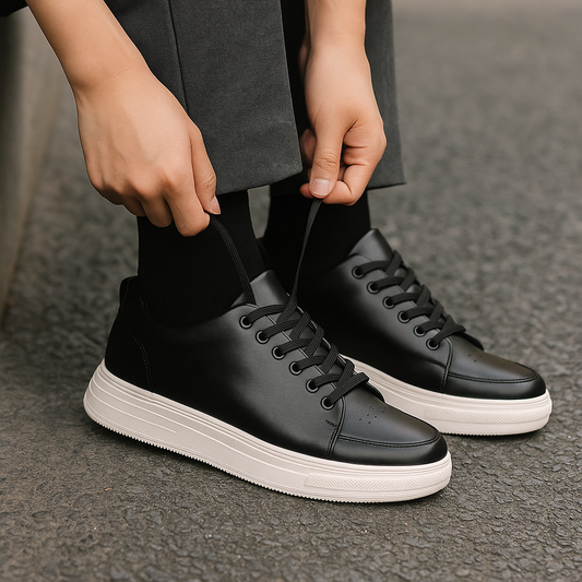 Height-increasing leather shoes – 6 cm